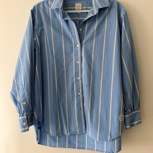 GAP Blue Striped Button-Down Shirt